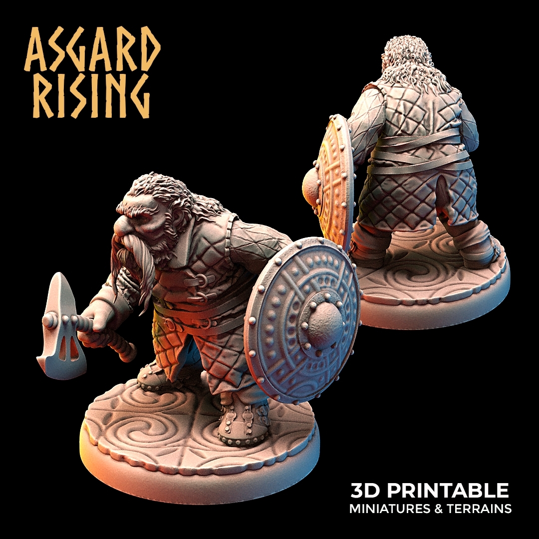 Asgard Rising ar-220401/5 Dwarf Warrior Gambeson5（プレーンベース）ドワーフ 3Dプリント ミニチュア D＆D TRPG_画像1