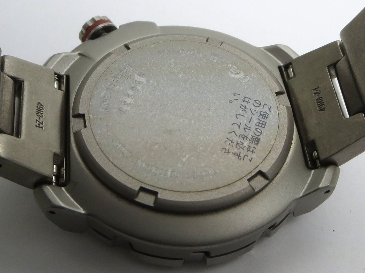 1000円スタート 腕時計 SEIKO セイコー パーペチュアルカレンダー 8F56-0070 クオーツ QZ デイト チタン ブルー文字盤 メンズ YZZ Q60058_画像5