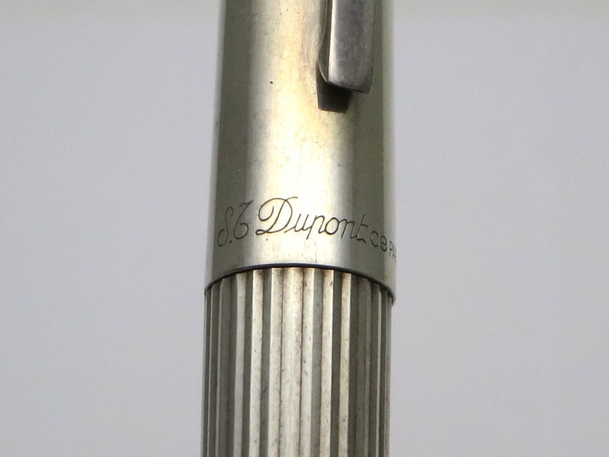 1000円スタート 万年筆 S.T.Dupont デュポン ペン先18ct 750/キャップ925刻印 シルバー 長さ約13.4cm 文房具 筆記用具 CUH Q60014_画像8