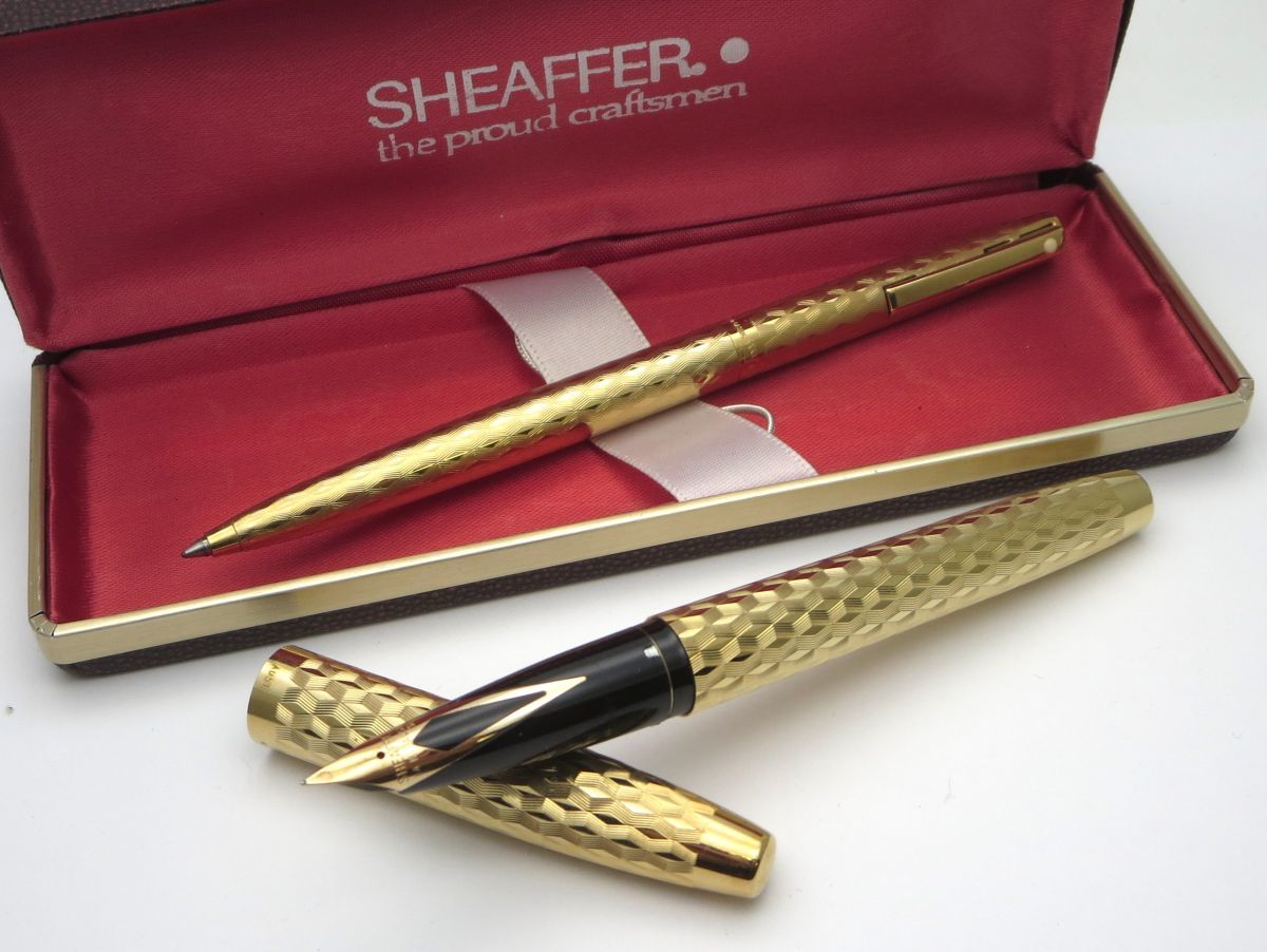 1000円スタート 万年筆/ボールペン 2点まとめ SHEAFFER シェーファー ペン先14K AUST. 585刻印 ゴールド 文房具 筆記用具 12 O60024_画像1