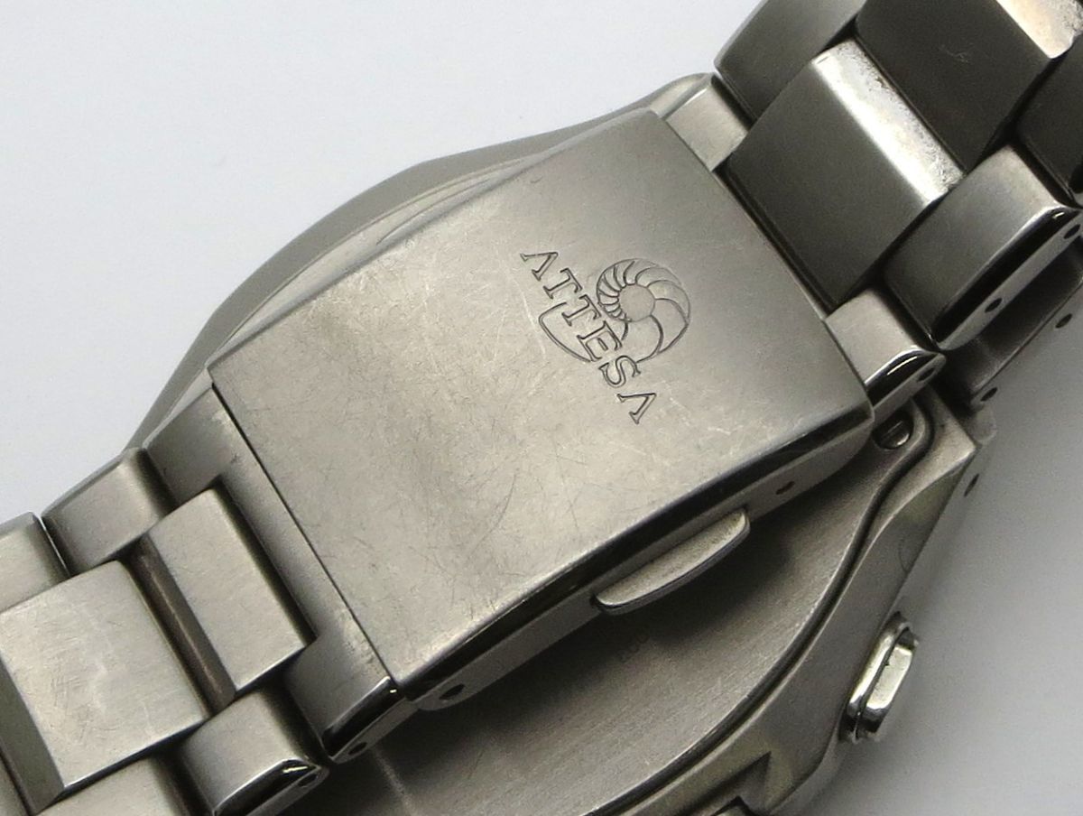 1000円スタート 腕時計 CITIZEN シチズン ATTESA アテッサ エコドライブ E600-T006361 電波ソーラー ブラック文字盤 メンズ 10 Q60025_画像10