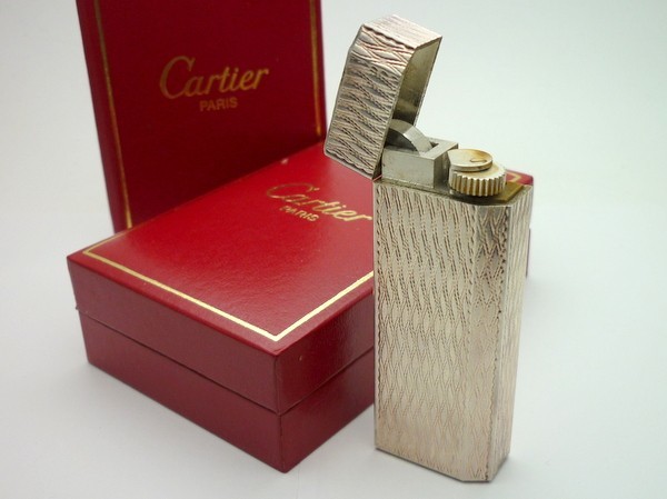 1000円スタート ガスライター Cartier カルティエ ペンタゴン 五角形 ローラー シルバー 着火未確認 箱/付属有 喫煙グッズ 喫煙具 11 O703_画像1