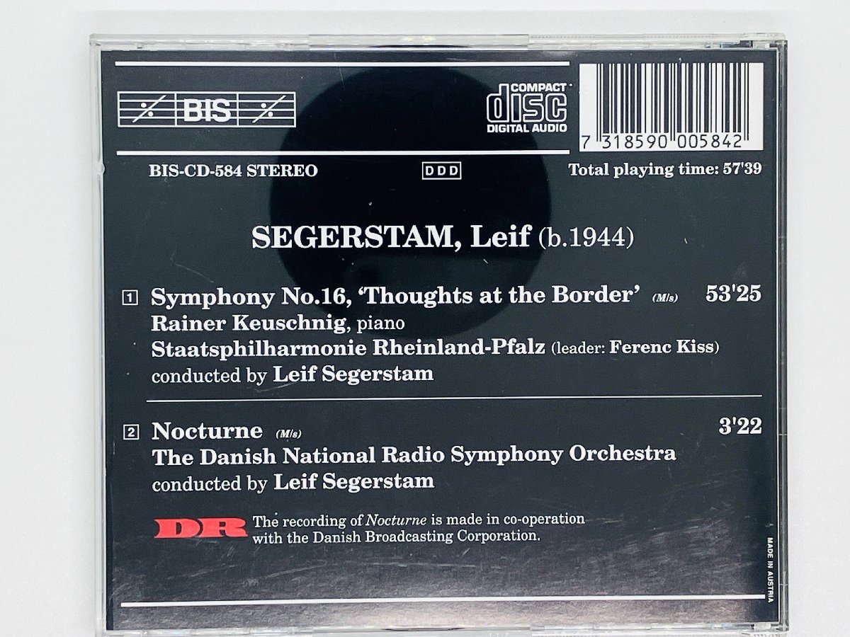 即決CD オーストリア盤 Segerstam Symphony No 16 Nocturne Leif Segerstam / BIS 584 X27_画像2