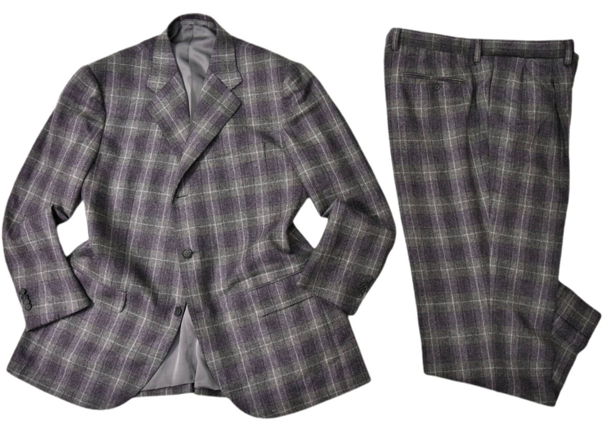  top class order [STRASBURGO/ -stroke lasbrugo]×.[Caccioppoli] company manufactured flannel suit 52 XL degree 