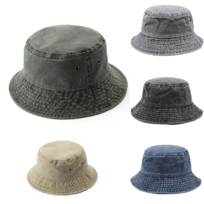 新品: ウォッシュドコットン バケット ハット Bucket Hat (ネイビー 色）【送料無料】の画像2