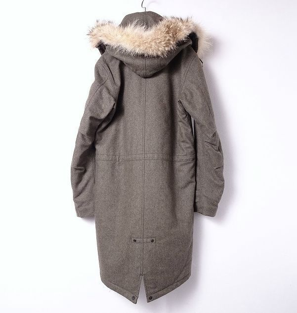 markama-ka wool Mod's Coat coyote fur hood removal and re-installation possibility made in Japan military reverse side quilting M-51 men's (2) sage *o-787