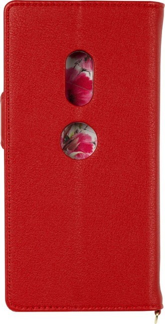 Natural Design Xperia XZ2 手帳型 ケース (5.7インチ) FLEUR Wine red ワインレッド XZ2-FLE03 ハンドストラップ