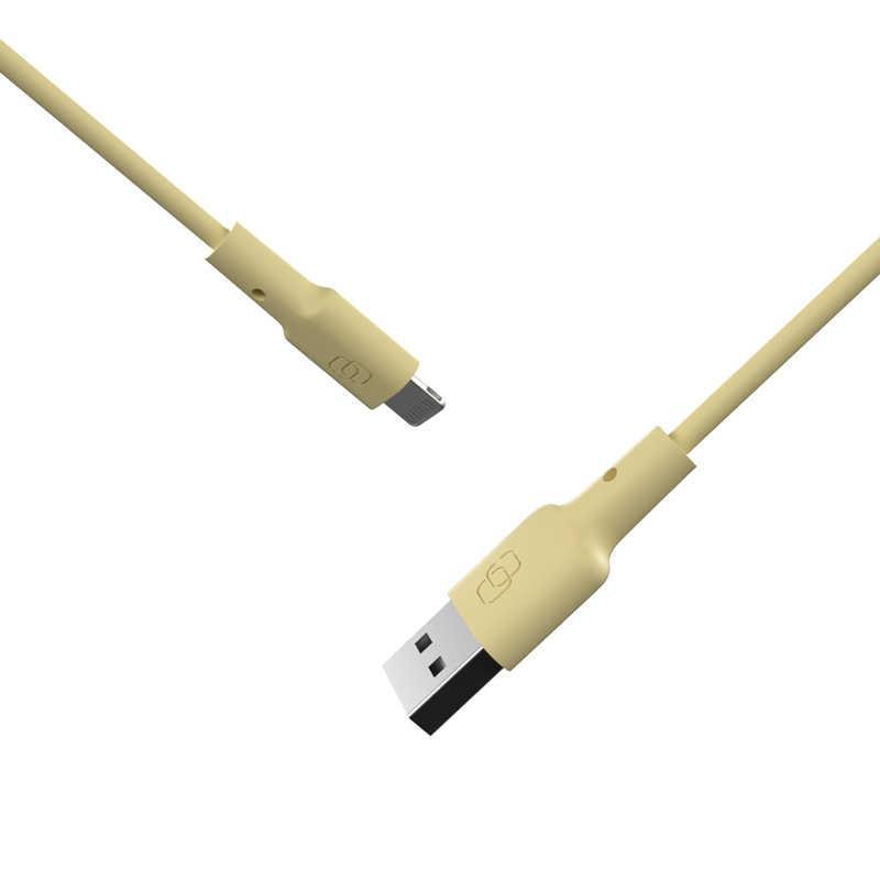 ファンマックスジャパン 柔らか シリコン素材 ライトニングケーブル USB-A to Lightningケーブル (1.0m) CellCube [1m]　支子 薄黄_画像2