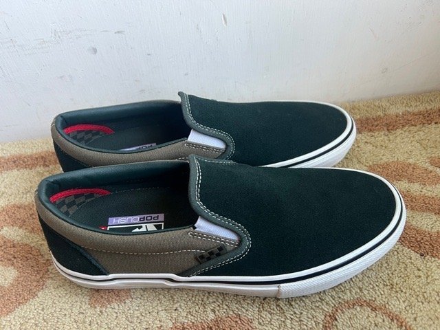 バンズ スケート スリッポン 27.5cm グリーン×カーキ VANS SKATE PRO_画像2