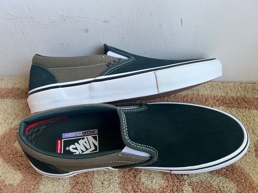 バンズ スケート スリッポン 27.5cm グリーン×カーキ VANS SKATE PRO_画像4