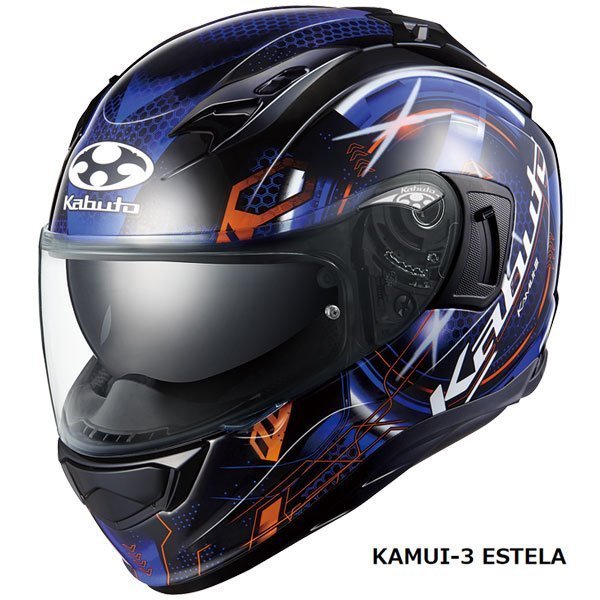 OGKカブト フルフェイスヘルメット KAMUI 3 ESTELLA(カムイ3 エステラ) ブラックブルー L(59-60cm) OGK4966094609740