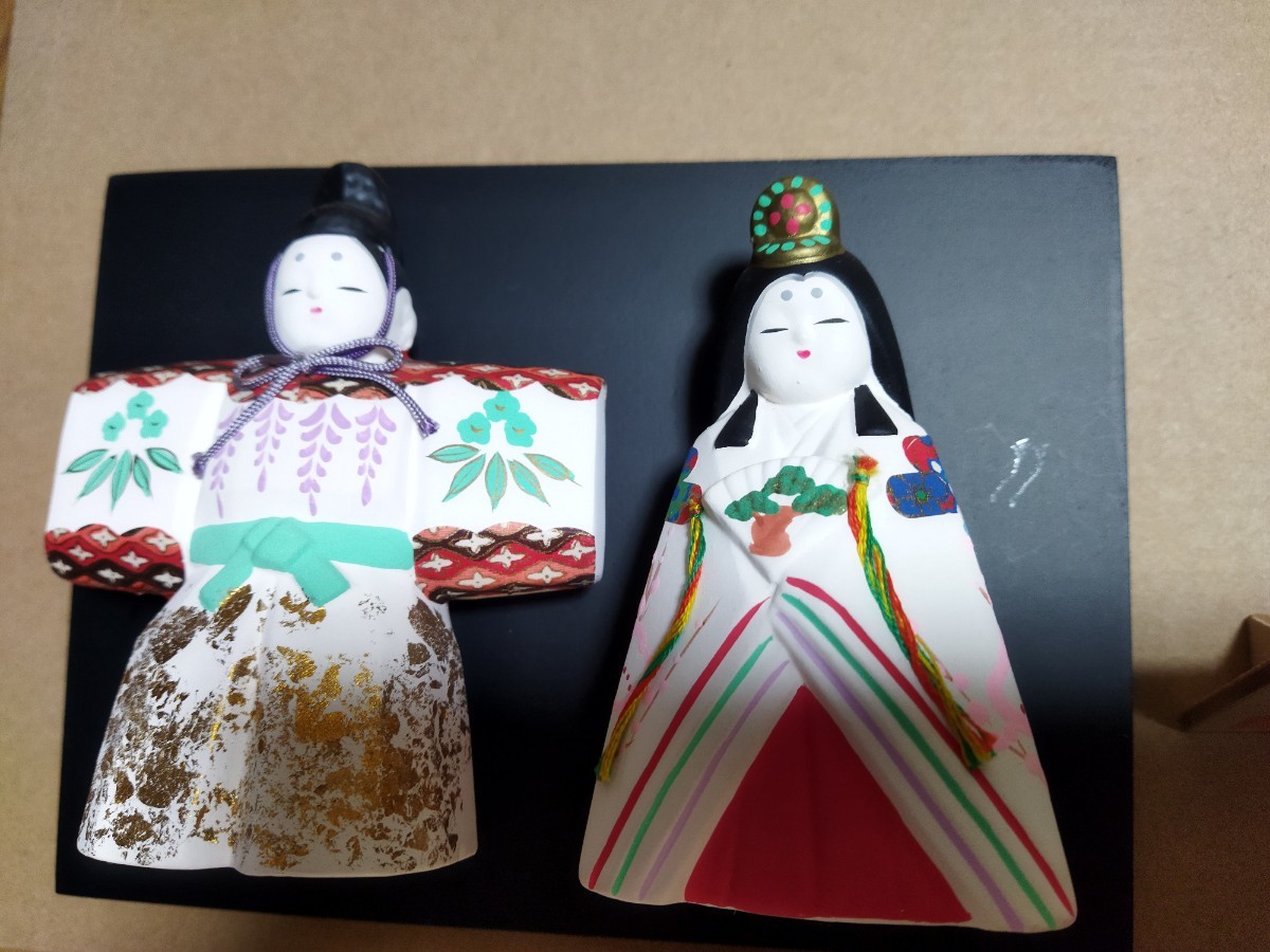 ひな祭り 　雛人形　陶器製　金屏風　_画像2