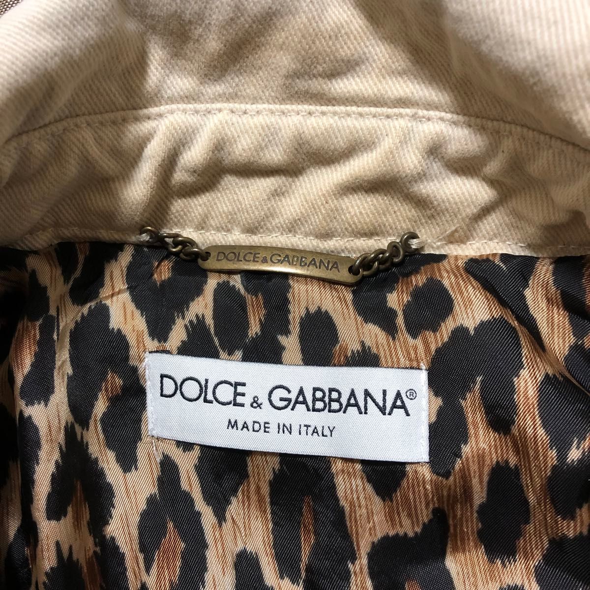 最終出品　DOLCE&GABBANA ダメージ加工 デニム　ジャケット L ヒョウ柄　ドルチェ&ガッバーナ　ドルガバ ジャケット