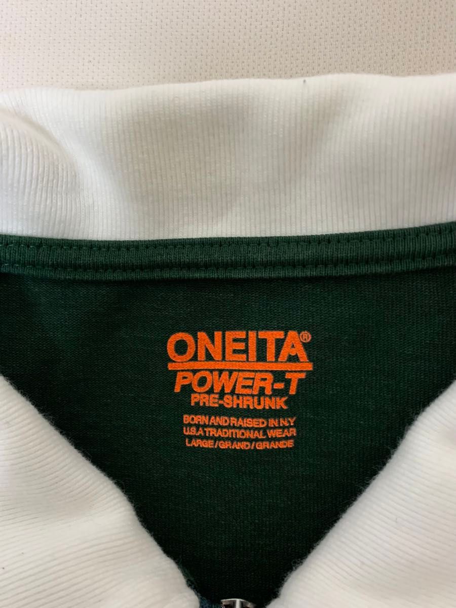 oneita ヘビーウェイト ハーフジップ ポロシャツ　ラガーシャツです。