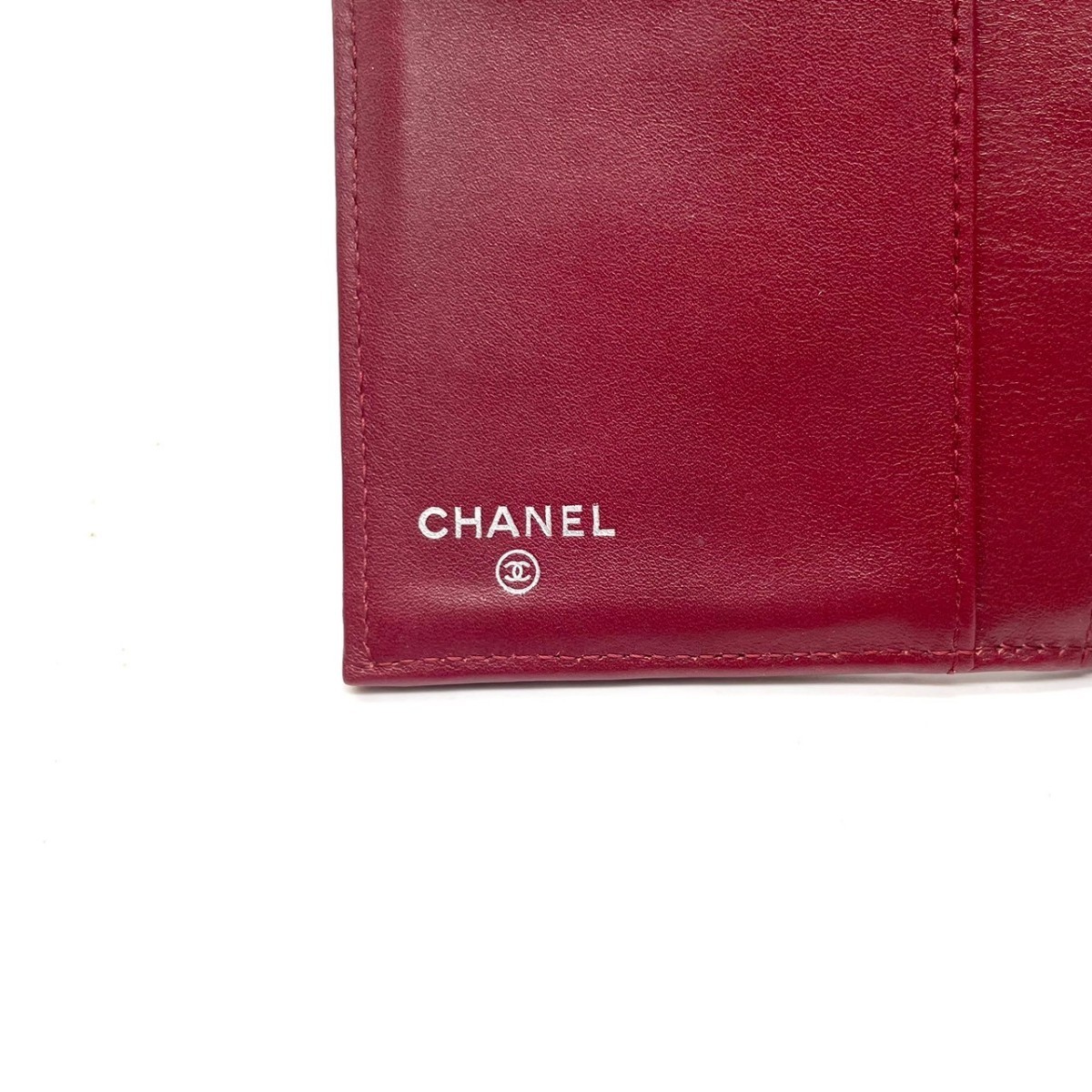 1円★ CHANEL シャネル ココマーク マトラッセ パテントレザー ターンロック 二つ折り 財布 ウォレット レッド　正規品_画像6