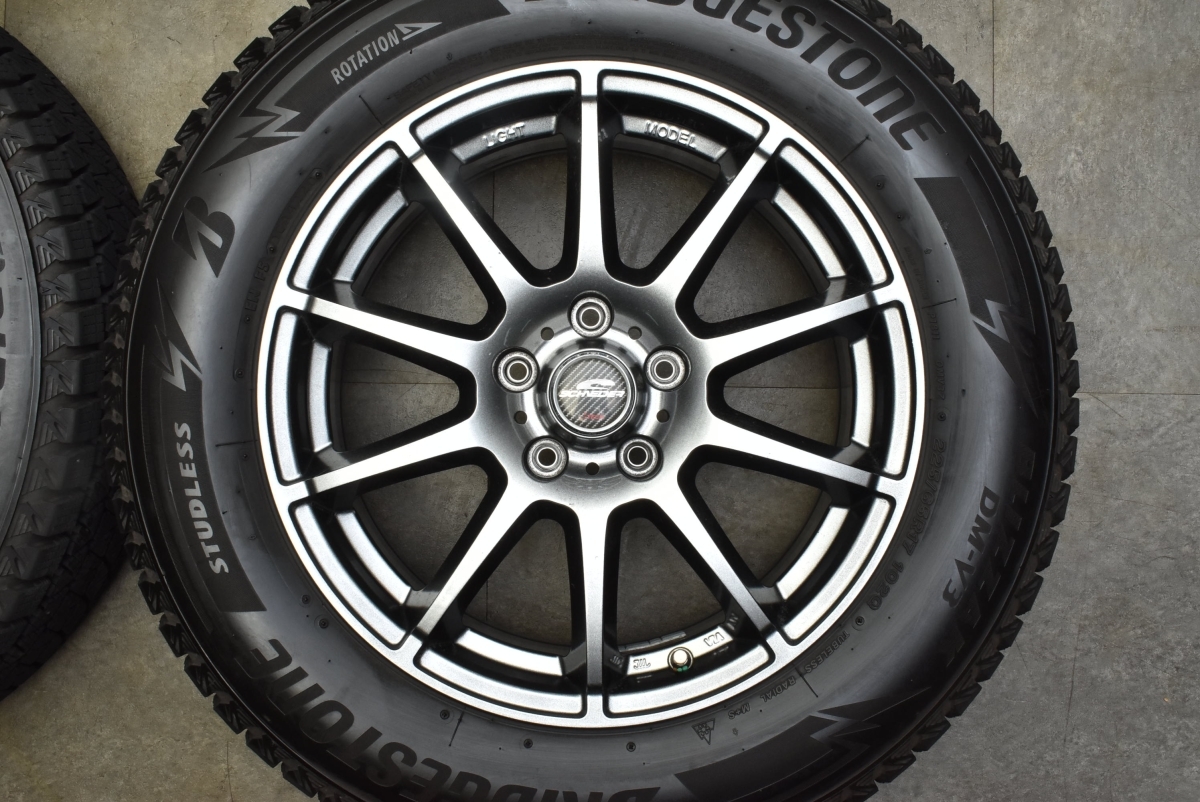 【バリ溝】シュナイダー 17in 7J +48 PCD114.3 ブリヂストン ブリザック DM-V3 225/65R17 エクストレイル CX-5 CX-8 レガシィアウトバック_画像4