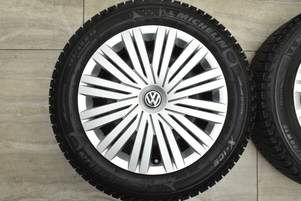 【正規品】VW 6R ポロ 純正 スチール 15in 6J +38 PCD100 品番：6R0601027 ミシュラン X-ICE XI3 185/60R15 ノーマル戻し等に 即納可能の画像3