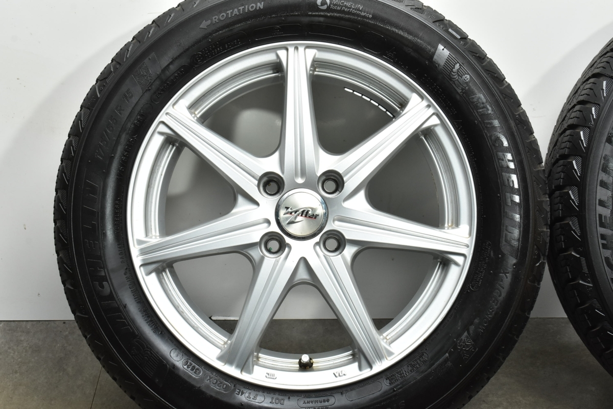 【程度良好品】トレファー 15in 5.5J +42 PCD100 ミシュラン X-ICE SNOW 175/65R15 アクア フィールダー フィット スイフト バレーノ_画像5