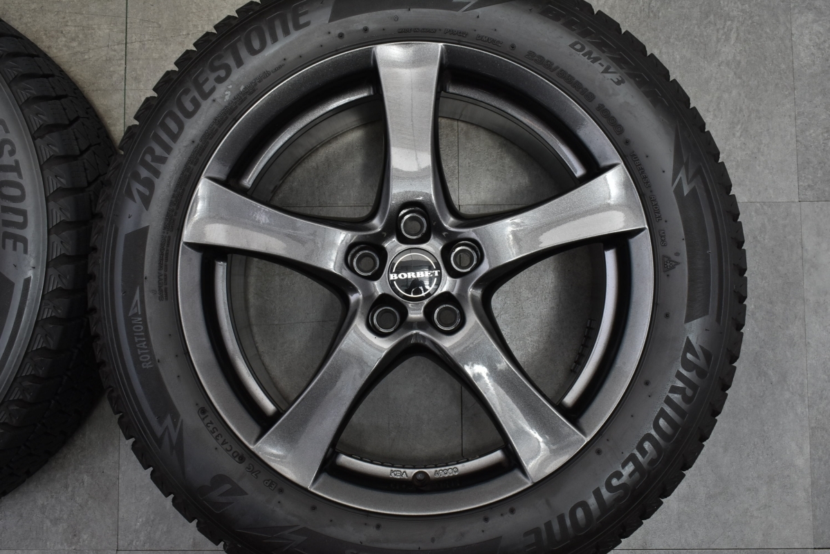 【バリ溝】BORBET タイプF 18in 8J +51 PCD112 ブリヂストン ブリザック DM-V3 235/55R18 アウディ Q3 フォルクスワーゲン ティグアン_画像4