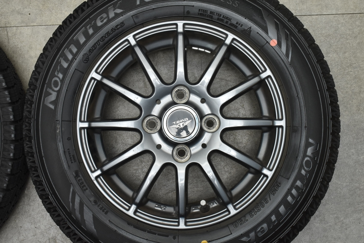 【バリ溝】Weds TEAD 13in 4.00B +45 PCD100 ノーストレック N3i 145/80R13 N-BOX ワゴンR アルト スペーシア タント ミラ ムーヴ 即納可_画像4