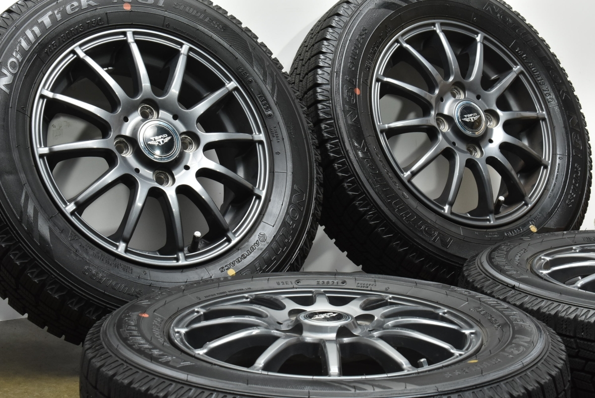 【バリ溝】Weds TEAD 13in 4.00B +45 PCD100 ノーストレック N3i 145/80R13 N-BOX ワゴンR アルト スペーシア タント ミラ ムーヴ 即納可_画像2