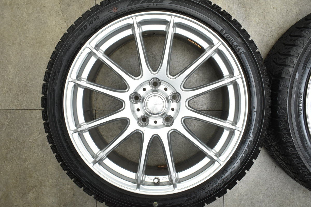 【送料無料】グラス 18in 7.5J +48 PCD114.3 ヨコハマ アイスガード iG60 215/45R18 ノア ヴォクシー プリウスα ステップワゴン アテンザの画像3