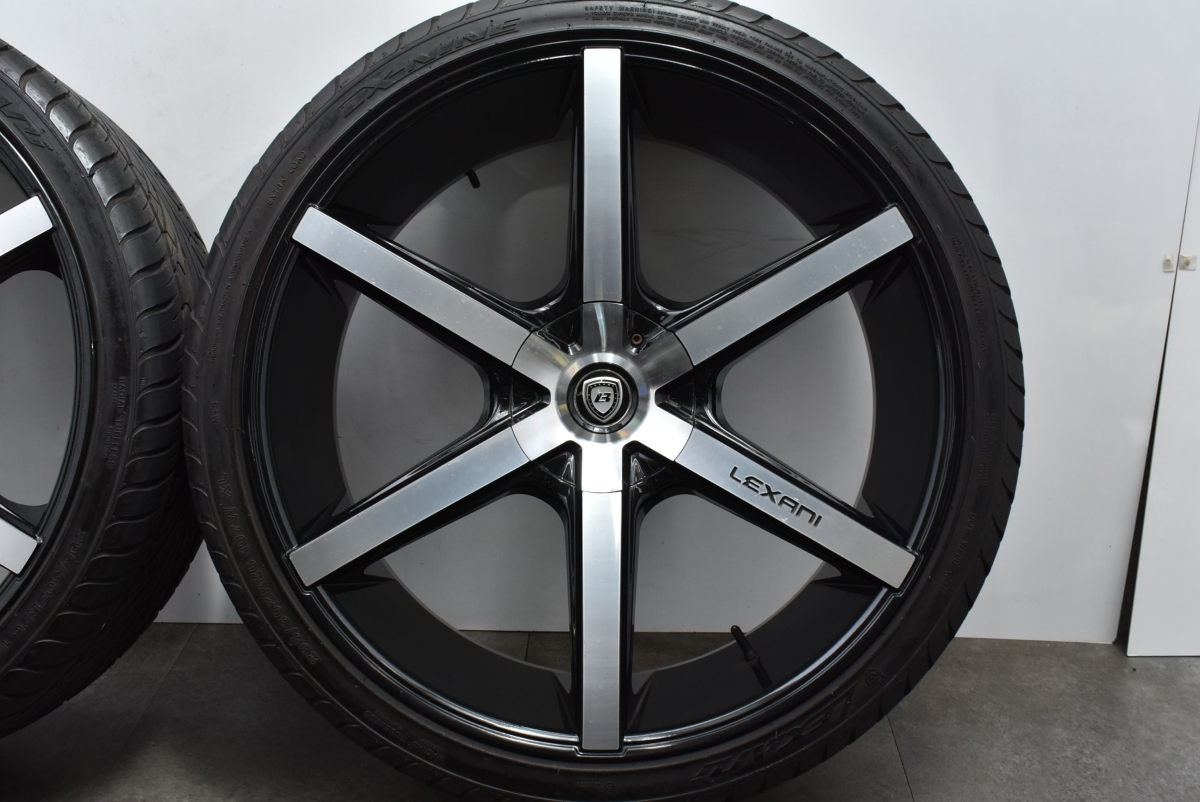 【大口径 カスタム用に】LEXANI レグザーニ R-6 26in 10J +15 PCD139.7 LX-NINE 295/30R26 ブラックマシンド キャデラック エスカレード_画像6