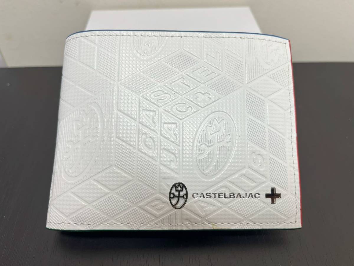 【新品未使用品】カステルバジャック CASTELBAJAC 財布 二つ折り タタン 牛革 メンズ レディース 67614 (ホワイト)