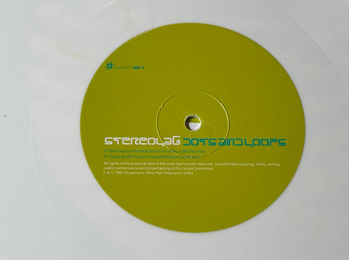 Stereolab/Dots and Loops 中古LP アナログレコード 2枚組 White,Green Color Vinyl ステレオラヴ D-UHF-D17 ステレオラブ_画像3
