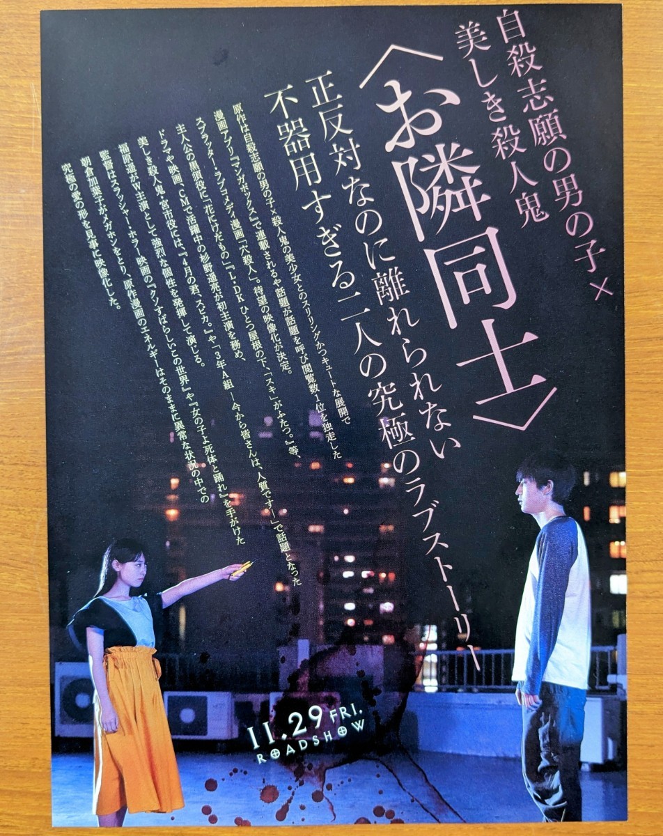 チラシ 映画「羊とオオカミの恋と殺人」２０１９年 、日本映画。_画像2