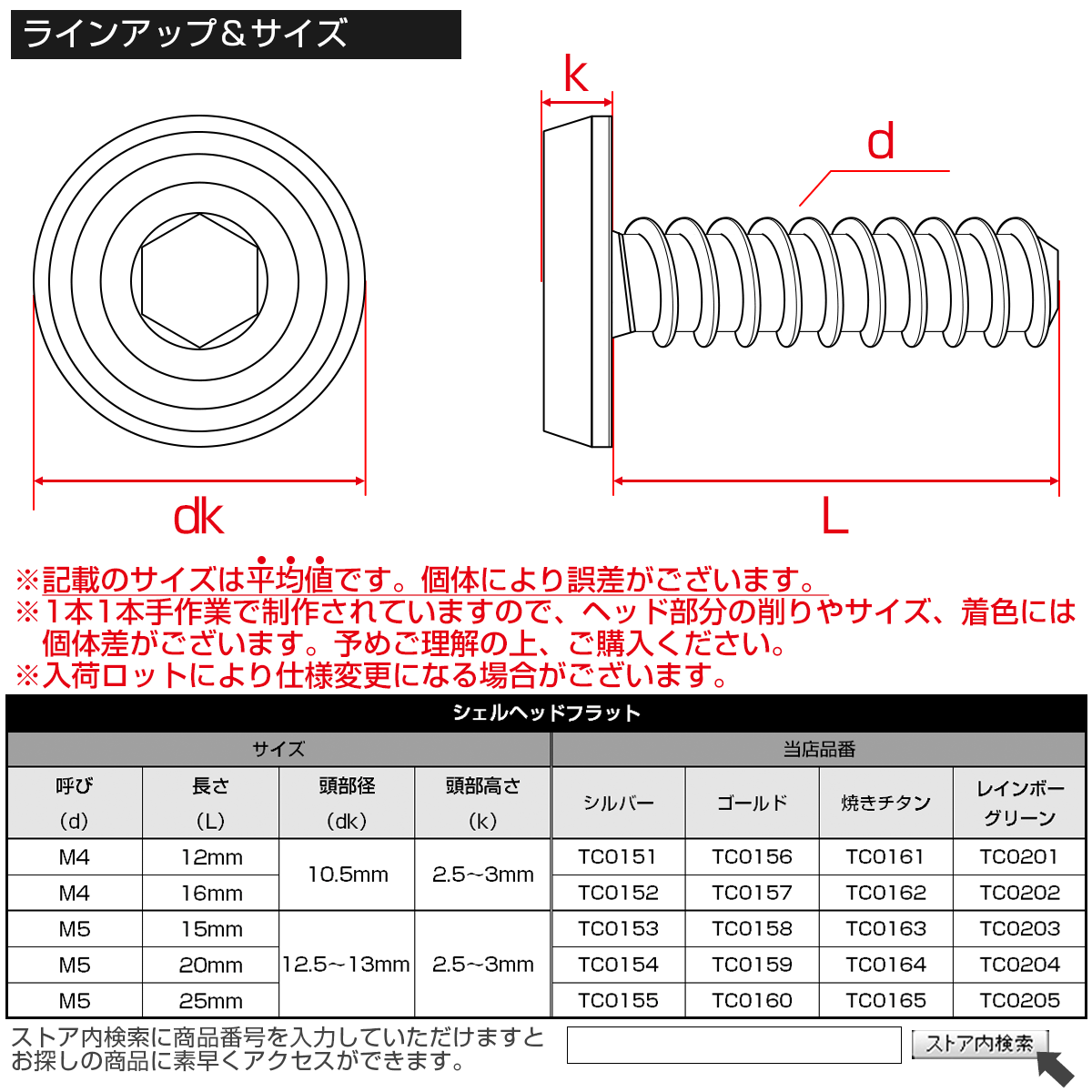 タッピングネジ M4×12mm SUS304 ステンレス シェルヘッドフラット 六角穴 フランジ付き ネジ ゴールド TC0156_画像4