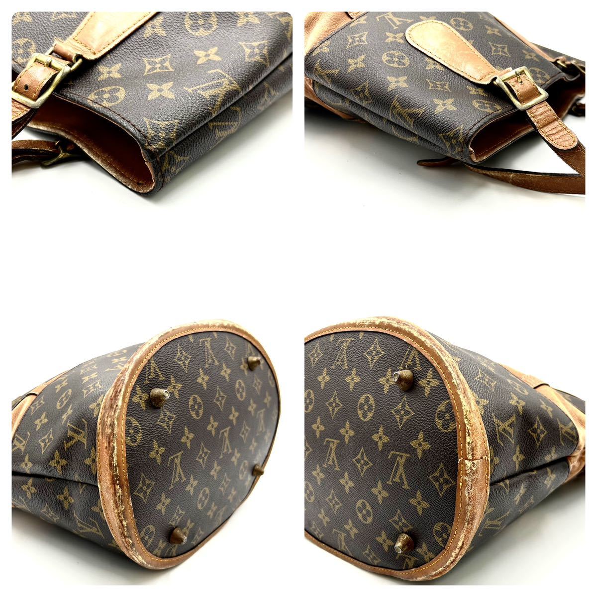 1円〜　【希少】　LOUIS VUITTON ルイヴィトン バケット　バケツ型 モノグラム　ハンドバッグ　トートバッグ 80s USA K145_画像5