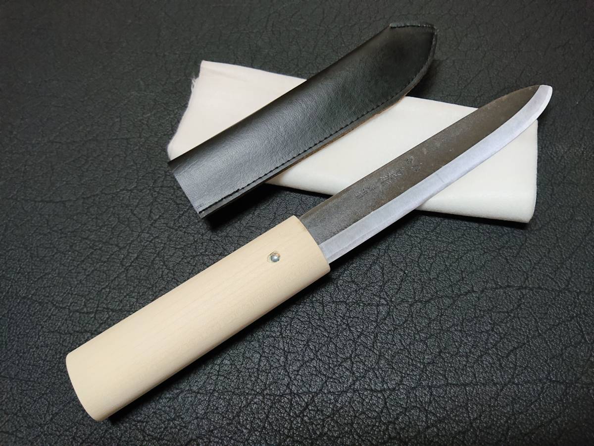 越後三条石川製作所間切刃渡り約185mm(青紙鋼刃厚約4.2mm)マキリ 越後三条石川製作所間切刃渡り約185mm(青紙鋼刃厚約4.2mm)マキリ