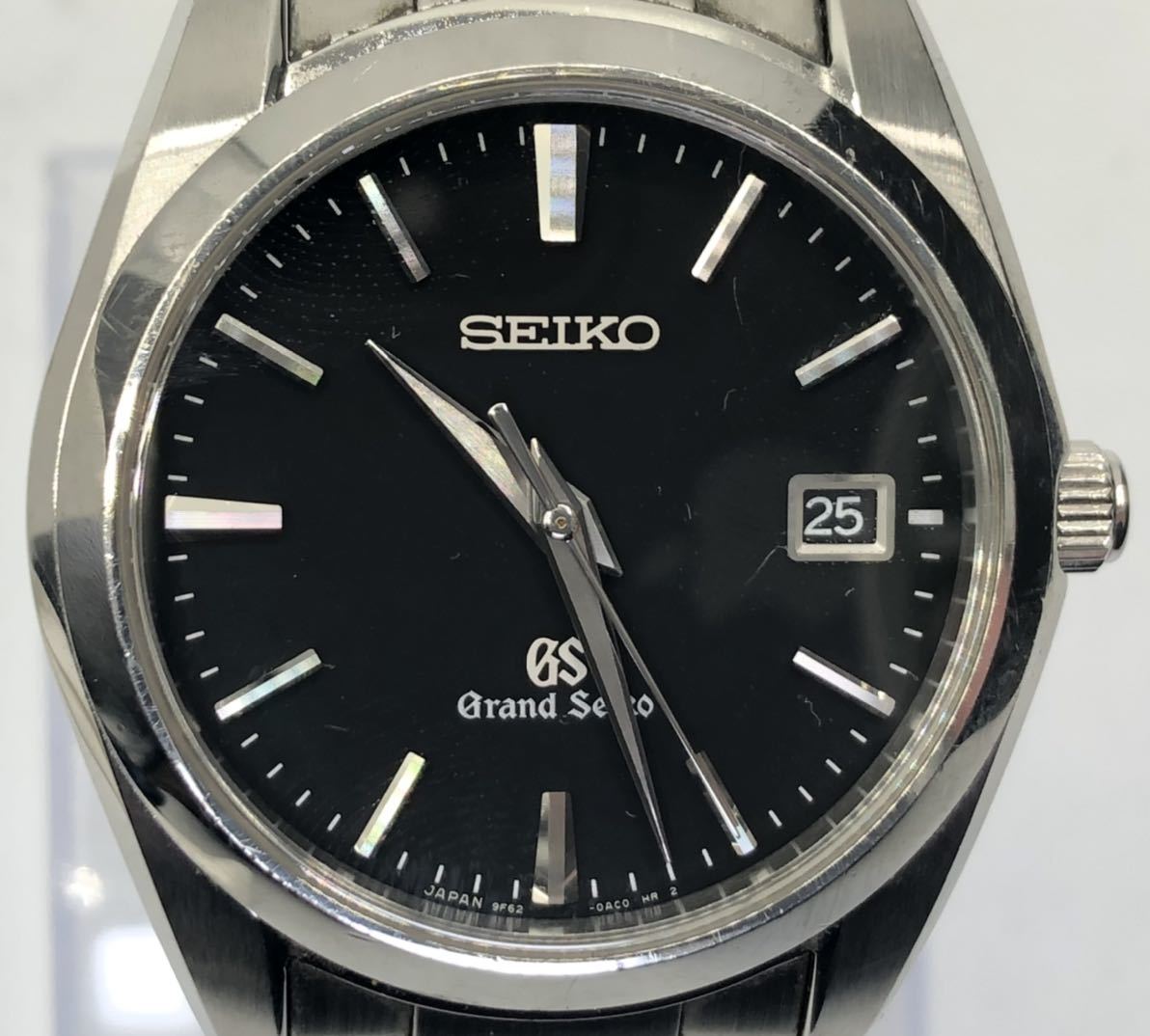 【IK0271】美品◎SEIKO セイコー GS グランドセイコー 黒文字盤 メンズ◎箱、保証書あり　稼働