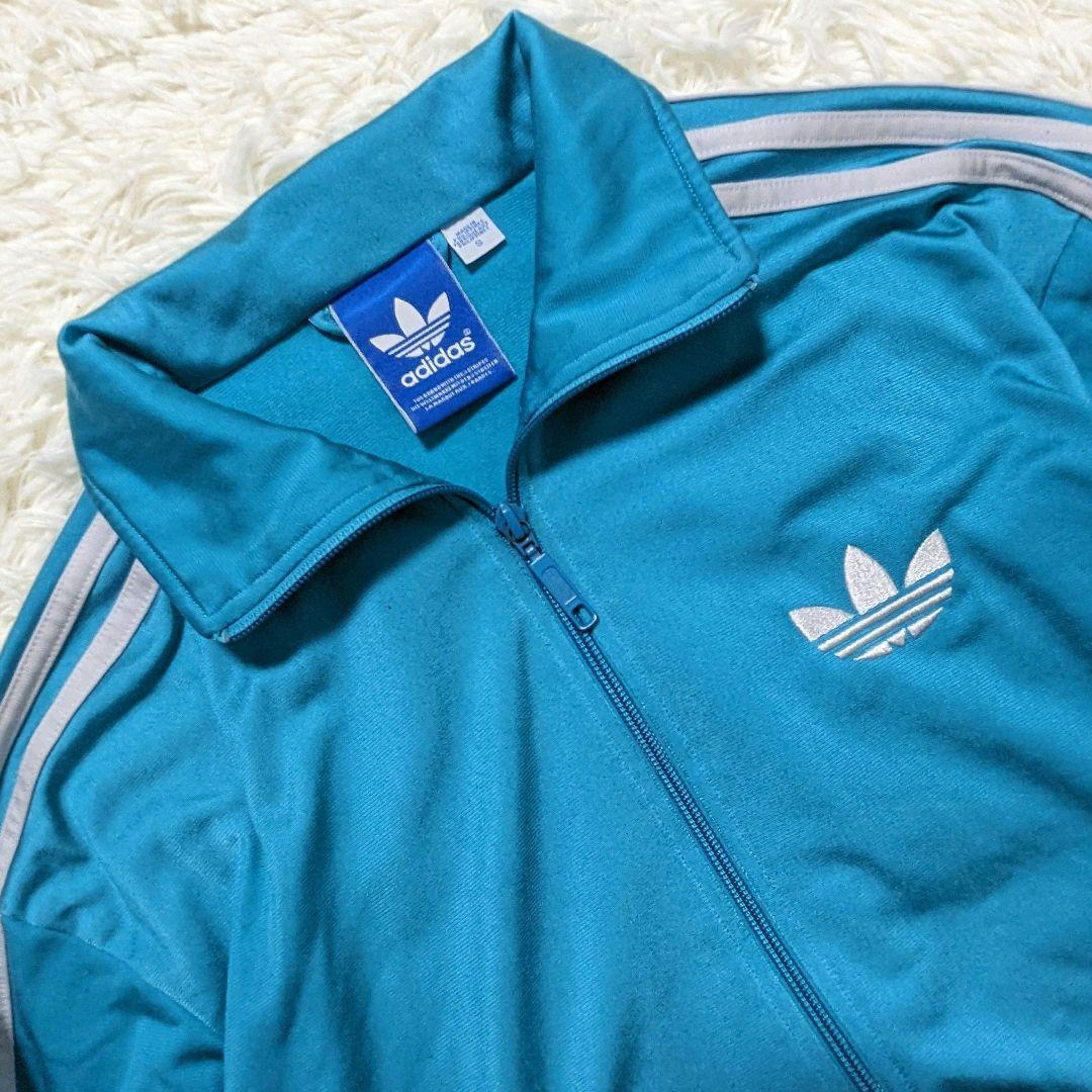 vintage adidas 90s-00sジャージ ターコイズブルー M-