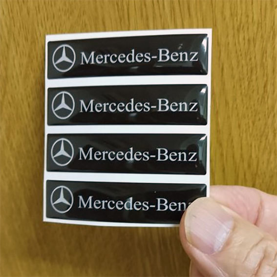 MERCEDES-BENZ　メルセデスベンツ　 エポキシ３Dステッカー　４個セット_画像3