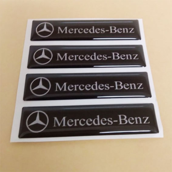 MERCEDES-BENZ　メルセデスベンツ　 エポキシ３Dステッカー　４個セット_画像1