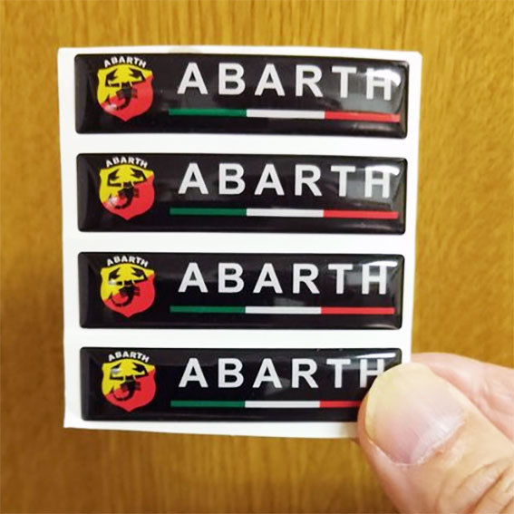 ABARTH　(アバルト） エポキシ３Dステッカー　４個セット　　Aタイプ_画像2