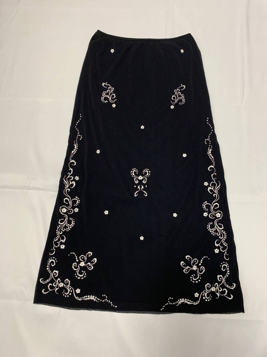 Vivienne tam ヴィヴィアンタム　黒　刺繍　スカート　アーカイブ　archive skirt_画像1