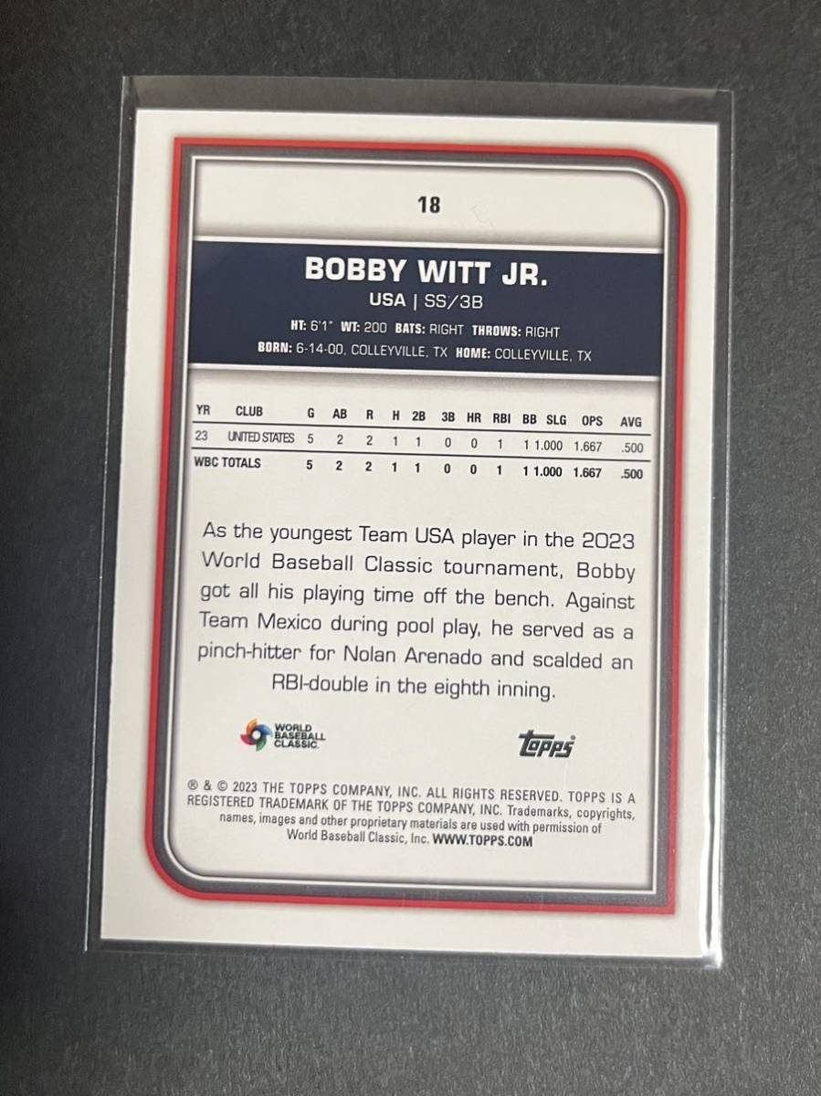 2023 Topps WBC Bobby Witt Jr ボビーウィットジュニア World Baseball Classic 50枚限定 50シリ ロイヤルズ_画像4