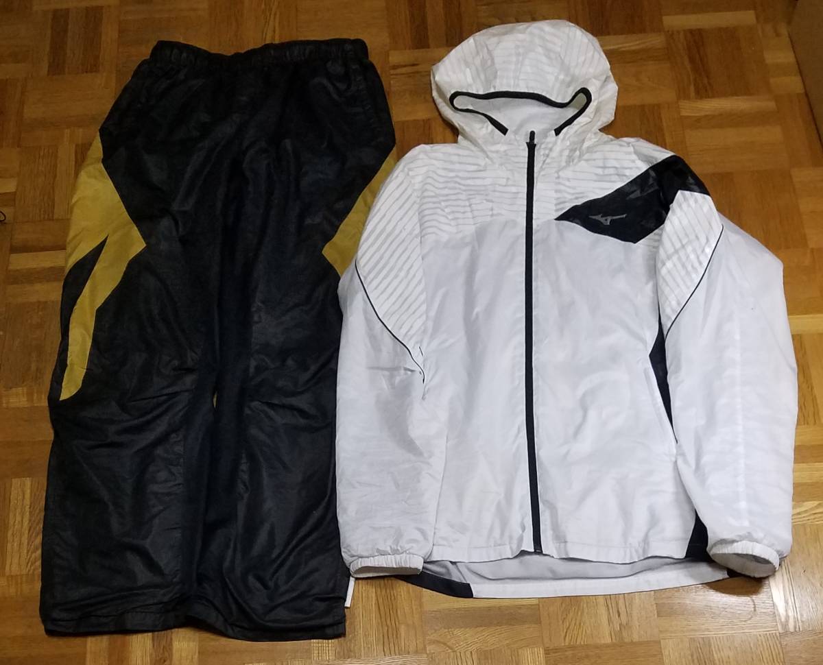  beautiful goods MIZUNO Mizuno sport wear setup windbreaker nylon jersey white black XL size 