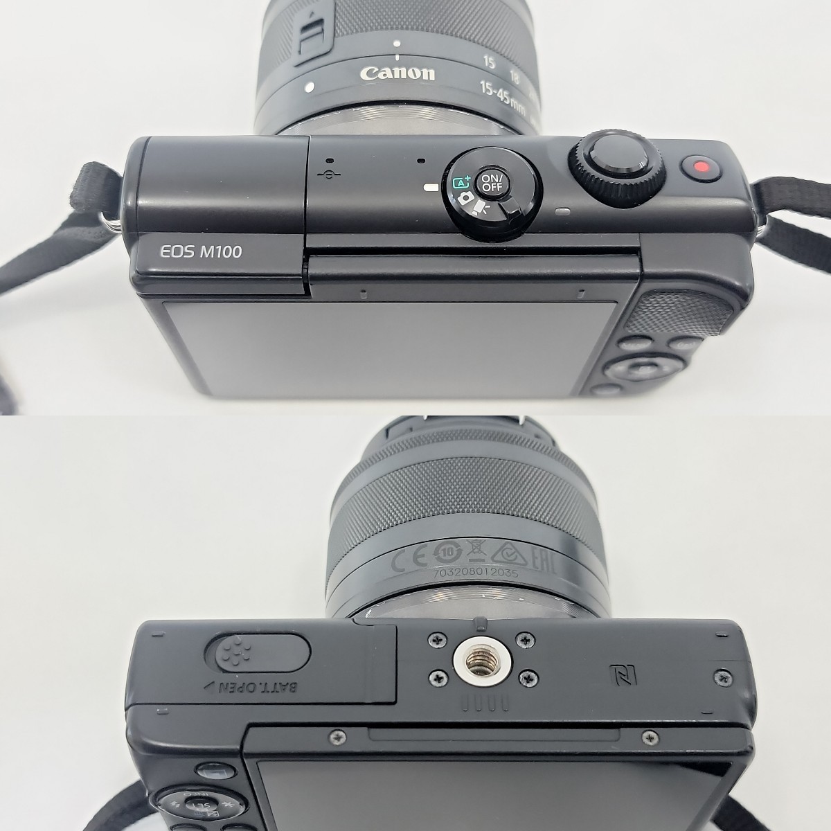 【1円】Canon EOS M100 キャノン 0.25m/0.8ft 15-45㎜ IMGE STABILIZER ★ MACRO 1.0m/3.3ft 55-200㎜ ミラーレス 一眼レフ カメラ 240101_画像3