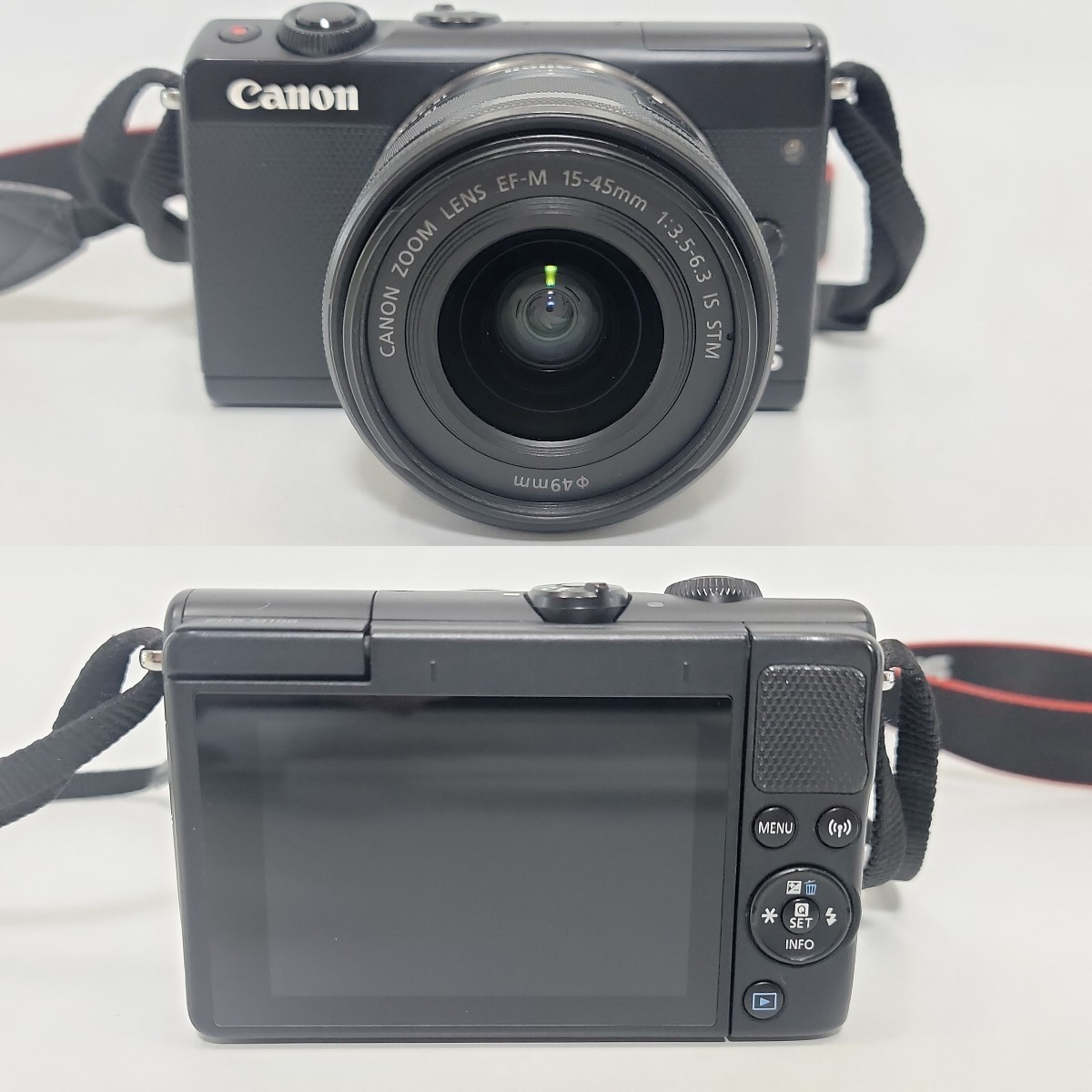 【1円】Canon EOS M100 キャノン 0.25m/0.8ft 15-45㎜ IMGE STABILIZER ★ MACRO 1.0m/3.3ft 55-200㎜ ミラーレス 一眼レフ カメラ 240101_画像2