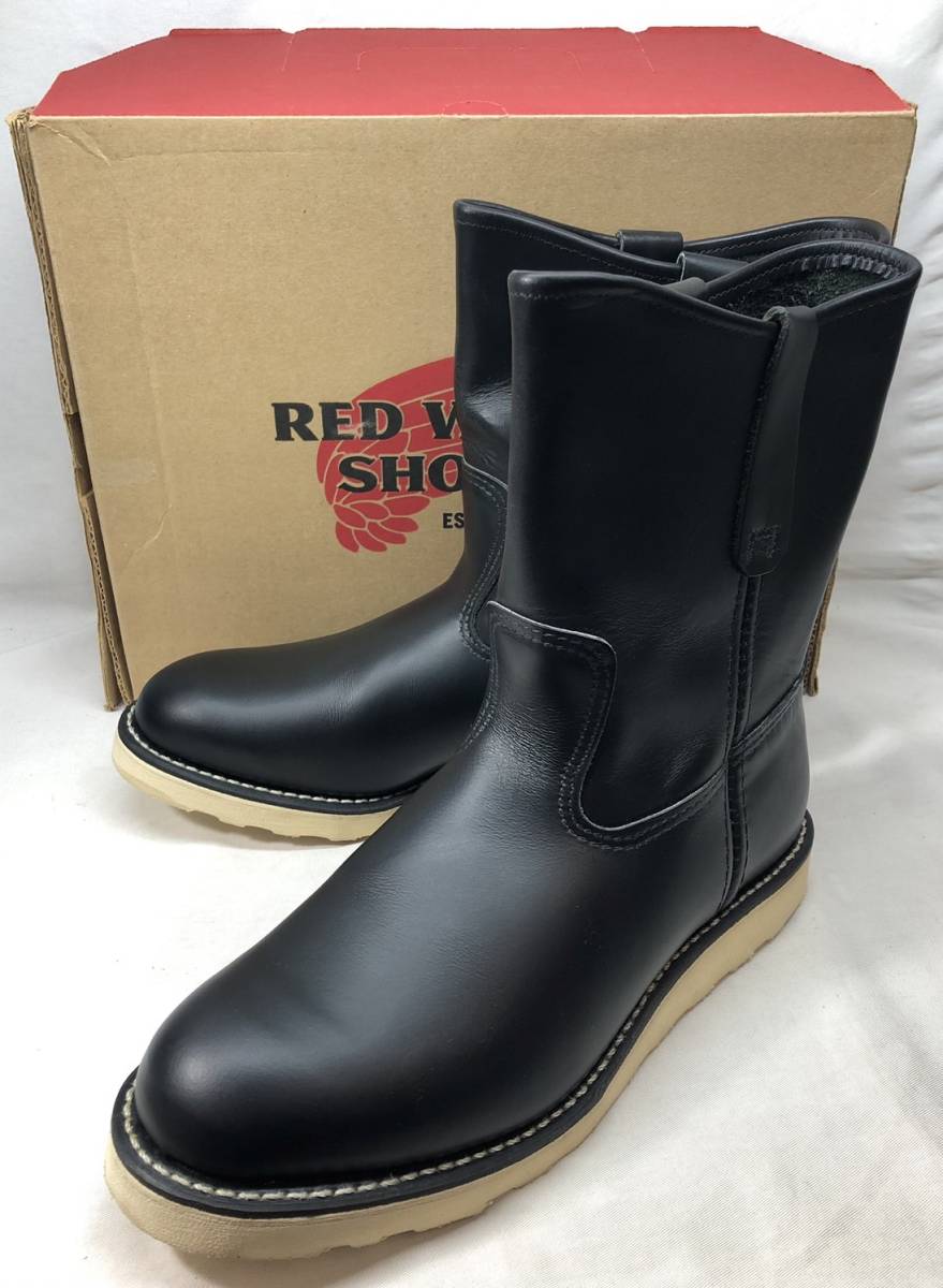 ■美品 RED WING レッドウィング PECOS BOOTS ペコスブーツ 羽タグ 本革 ブラッククローム バイクブーツ ブラック 8169 26.5cm ●240121_画像1