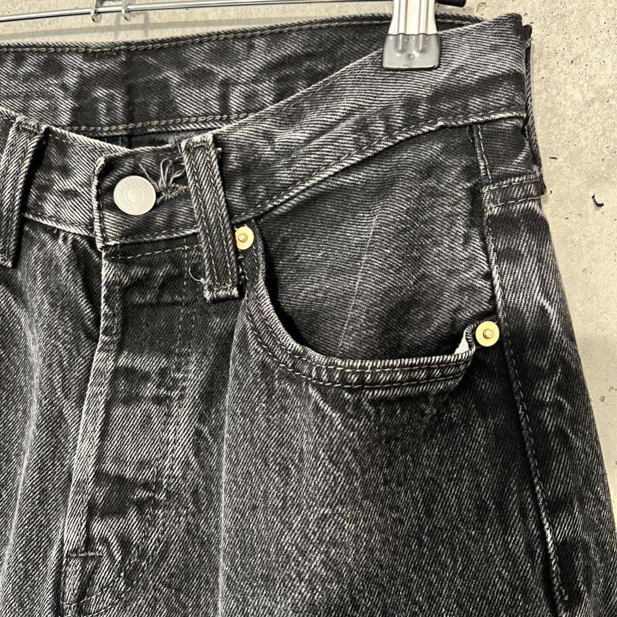 1000円スタート【Levi's】501 ブラックデニム リーバイス デニムパンツ ジーンズ ヴィンテージ 後染め W28L30_画像2