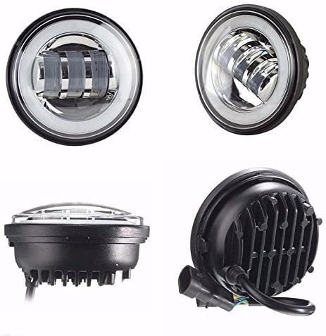 LED フォグランプ LEDフォグ 汎用 ハーレー風 補助ライト 4.5インチ DC 12V/24V 30W【イカリング付き】【シルバー】 ２個セット_画像6