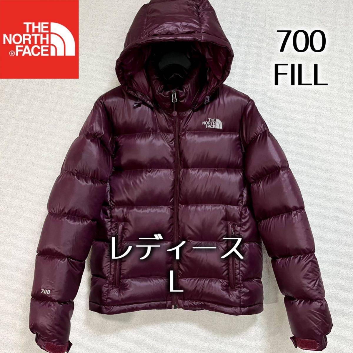 美品希少 ノースフェイス ヌプシダウンジャケット レディースL フード着脱可 THE NORTH FACE ロゴ刺繍 700FP ヌプシ バルトロライト