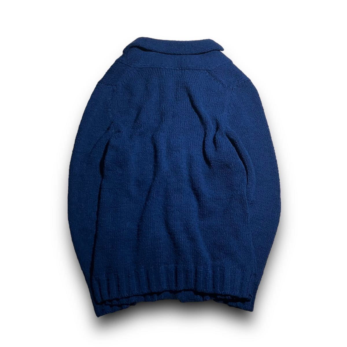 Settefili Cashmere カシミヤ シルク コットン ニット ジャケット カーディガン ショールカラー 48 L セッテフィーリカシミア ネイビー 紺_画像7