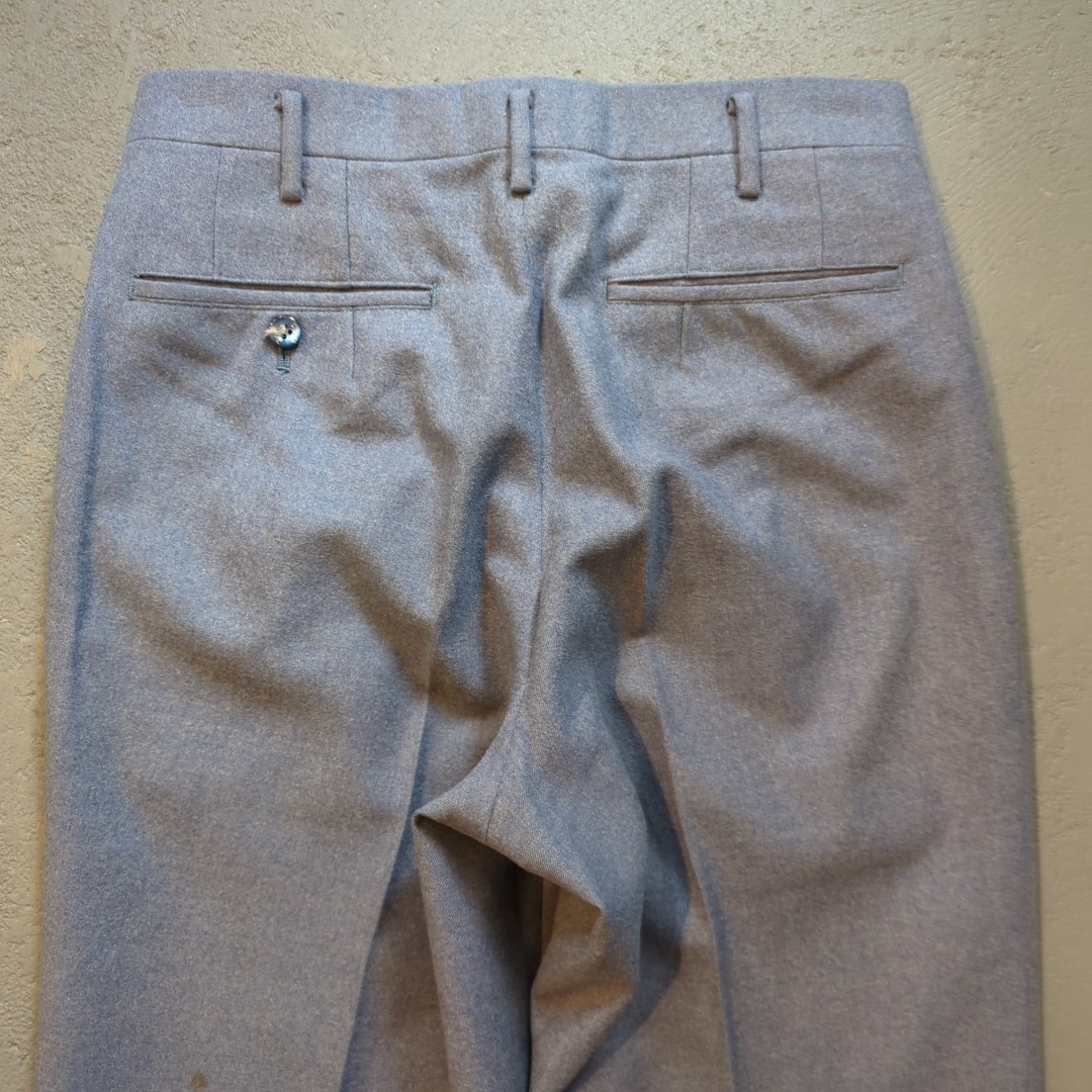 Vintage ウール スラックス メンズ S相当 パンツ ボトムス テーパード ブルー ヴィンテージ ビンテージ 日本製_画像6