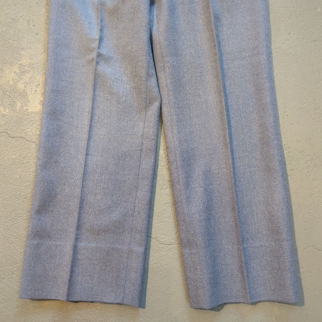 Vintage ウール スラックス メンズ S相当 パンツ ボトムス テーパード ブルー ヴィンテージ ビンテージ 日本製_画像3